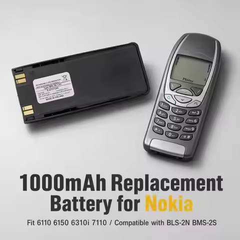 BPS-2N 3.6V 1000mAh Replacement Battery For Nokia 6110 6150 6310i 7110 Compatible with BLS-2N BMS-2S