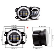 Car LED 4 Inch Fog Lights 30W with White/Yellow  Ring DRL for Off-Road