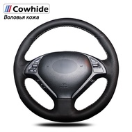 Hand-stitched Black Genuine Leather Car Steering Wheel Cover for Infiniti G25 G35 G37 QX50 EX25 EX35