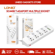 06 LDNIO SC4408 4 Power Socket 4 USB Extension Adapter UK Plug