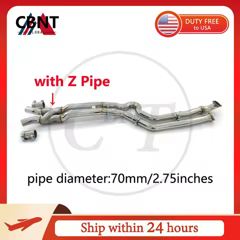 CBNT 70mm/2.75inches Equal Length Midpipe Z Pipe Design for BMW G80 M3 G82 M4 G87 M2 3.0T S58 Midpip