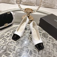 全新🌸 CHANEL 經典黑白拼色方頭高跟鞋
