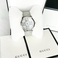 Like new!! GUCCI G-Timeless YA1264058 Grey G⃨G⃨ Motif Hologram watch ของแท้