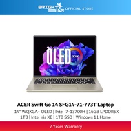 ACER Swift Go 14 SFG14-71-773T Laptop - 14" WQXGA/Intel i7-13700H/16GB DDR5/1TB SSD/Intel Iris XE/Wi