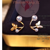 MS09 Women's butterfly earrings with luxurious artificial pearls MS09