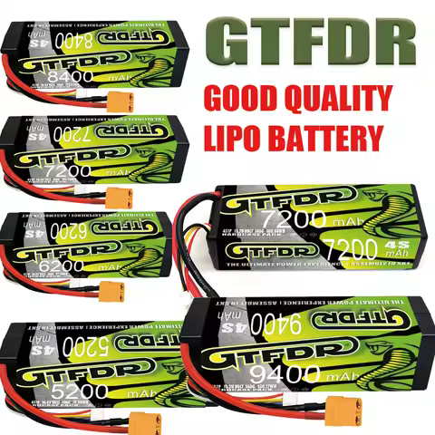 GTFDR 4S 3S HV 11.1V 14.8V 15.2V LIPO BATTERY 5200MAH 6200MAH 7200MAH 8400MAH 9400MAH 100C 140C for 