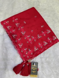 Hijab segiempat R139 motif teratai