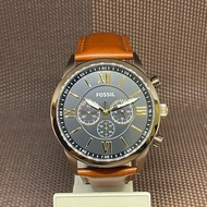 Fossil BQ2261 Flynn Black Chronograph Brown Leather Men's Casual Dress Watch