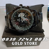 Jam Tangan Pria warna hitam dan hijau hitam Zigma stainles
