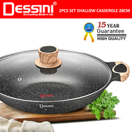 DESSINI ITALY CRSP-28 28CM Casserole Die Cast Aluminium Induction Non Stick Pot Bowl Deep Fry Pan Co