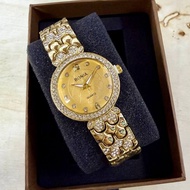 New Stock Bonia Ladies Watch Steel Strep Gold White Diamond jam tangan perempuan