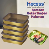 Pinggan Makanan Keluli Tahan Karat Hecess Gold dengan Penutup |     Pinggan Makanan Besi Berlapis Em