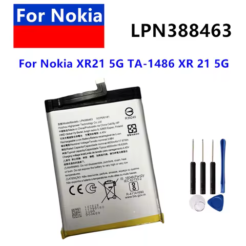 New LPN388463 Replacement Battery For Nokia XR21 5G TA-1486 XR 21 5G Batteries + Free Tools