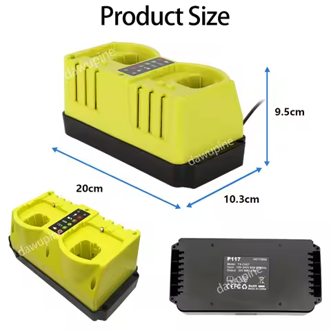 Power Tool Accessories Parts For Ryobi 18V Lithium Battery AC 100-240V Dual Ports Fast Charger P107 