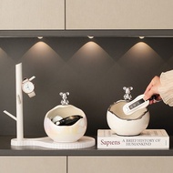 Decor White Ceramic Bear Bowl Tray with Key Hanger to Decorate Home Store Interior Space I21