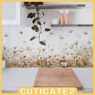 [Cuticate2] Plants Flowers Wall Decals Floral Wall Stickers for Kitchen Mirror Classroom