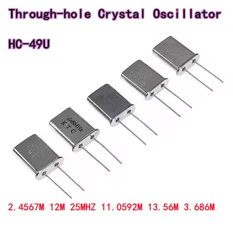 10PCS Through-hole crystal oscillator 49U HC-49U passive quartz crystal oscillator 2pin 2.4567M 12M 