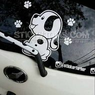 Car wiper sticker with cute dog image, bshan oracal car window sticker