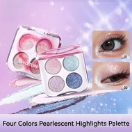 CHIOTURE Eye Shadow Four Color Diamond Flash Disk Eye Shadow Highlights Sparkle Birthday Gift Four C