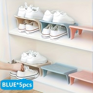 5pcs  Creative Folding Plastic Shoe Racks Double Layer Space Saving for Home Bedroom Living Room Flo