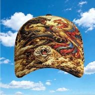 Dragon, Phoenix & Tiger Chinese Mythology Custom All-Over Print Baseball Cap, Limited Edition East A