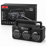Portable  Wireless Speaker with 8Wx2 Good Bass Bluetooth USB TF Card FM Radio Built-in Battery Black