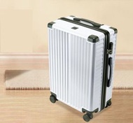 [牛奶白 9062拉鍊款26寸]鋁框拉桿萬向輪行李箱