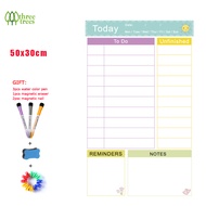 A3 Magnetic Week&Month Plan Bảng trắng Tủ lạnh Magnet Flexible Day Message Vẽ Tủ lạnh Stickers Plan 