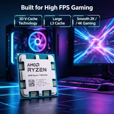 AMD Ryzen 7 7800X3D Gaming CPU 8-Core 16-Thread Zen4 5nm Chip, Max Boost 5.0GHz, Socket AM5120W Tray