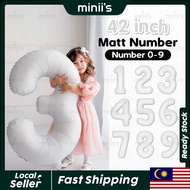 MINIIS INS Style 42 Inch Number Balloon 0-9 Matte White Number Foil Balloon Number Belon Number Birt