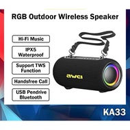 Awei KA33 Wireless Speaker RGB Outdoor Speaker Portable Handsfree Bass USB Awei Bluetooth Speaker