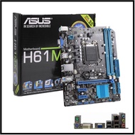 เมนบอร์ด ASUS H61M-K ชิป H61รองรับซ็อกเก็ต LGA 1155 i3 i7 DDR3 16Gมือสองสภาพใหม่