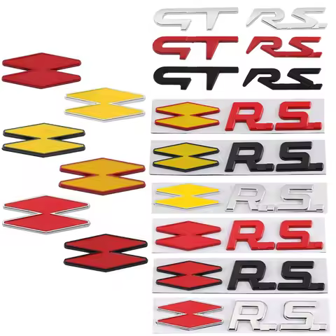 Car Metal GT RS Line Sport Badge Emblem Decal Sticker For Renault Logan Clio Megane Kangoo 1 2 3 4 C