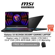 MSI Katana 15 B13VGK-2016MY(Raptor Lake i7-13620H/16GB/1TB SSD/RTX 4070, GDDR6 8GB/15.6" FHD/W11/2Y) Laptop
