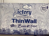 Thinwall Bento 4 sekat tempat kotak makan plastik murah @ 300 GROSIR