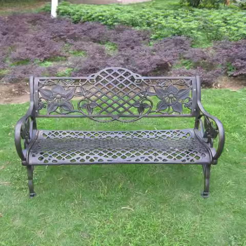 Heavy Duty All Weather Rust Free Cast Iron Outdoor Garden Bench