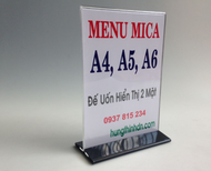 Menu mica hiển thị 2 mặt / Bảng mica / Bảng thông tin hiển thị sản phẩm khổ A4 A5 A6