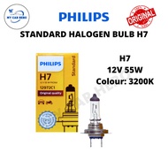 PHILIPS Standard H7 Halogen Headlamp Bulb 12V 55W H7 Bulb Lampu Mentol Depan Philip Headlight