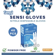 Sensi Nitrile Disposable Gloves Nitrile Gloves Blue Powder Free Contents 40pcs