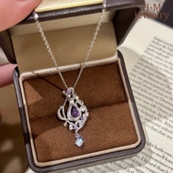 Fashionable Light Luxury Natural Amethyst Perfume Bottle Pendant Brushed Purple Diamond Magic Amethy