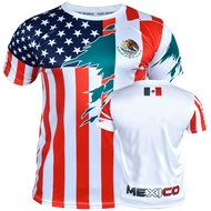 Fury Mexico and USA Flag Mix Soccer Jersey - Mexico Shirt - Camiseta Mexico Jersey Hombres/Men/Women