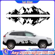 In stoick-2Pcs Car Universal SUV Side Body Sticker Mountain Decal Sticker Decoration for Car //SUV/