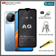TEMPERED GLASS INFINIX NOTE 12 2023 -TEMPERED GLASS LAYAR FULL MATTE DOVE INFINIX NOTE 12 2023 NOTE