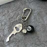 3D Black No 8 Billiard Keychain Lucky Dice Beer bottle opener Fashion Creative Women Men Solid Metal