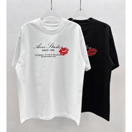 Acne Studios Men Women Black White T-shirt Short Sleeves Coat O-Neck Cotton Summer Printing Oversize