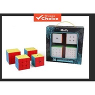 Gift Box Set, Complete Magnetic Rubik's Cube Set, 2x2, 3x3, 4x4, 5x5 WCA Standard Gift  Set Kotak Ha