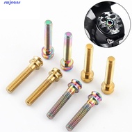 SWJEANS Bicycle Stem Top Cap Screw, M6x30/35mm Titanium Alloy Bicycle Headset Top Cap Bolt, Durable Ultra-light Colorful Vacuum Plating Bicycle Headset Cover Screws Cycling Parts