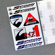 1 Set Car Styling 3M Reflective Vinyl Auto Body Window Engine Hood Sticker Decal for Japanese Spoon 