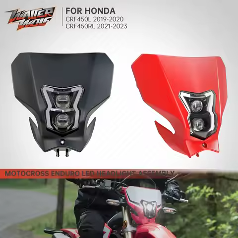 E24 Supermoto LED Headlight HI/LO Beam DRL Light Assembly Dirt Bike Headlamp For Honda CRF450L CRF45