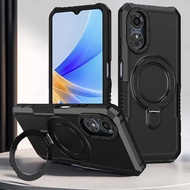 Shockproof Phone Case For OPPO A17 A17K Holder Stand Casing Metal Ring Cover Armor New Design CPH247